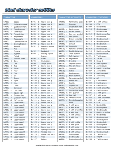 HTML Chars Cheat Sheet